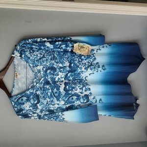 One World blue tunic and legging set